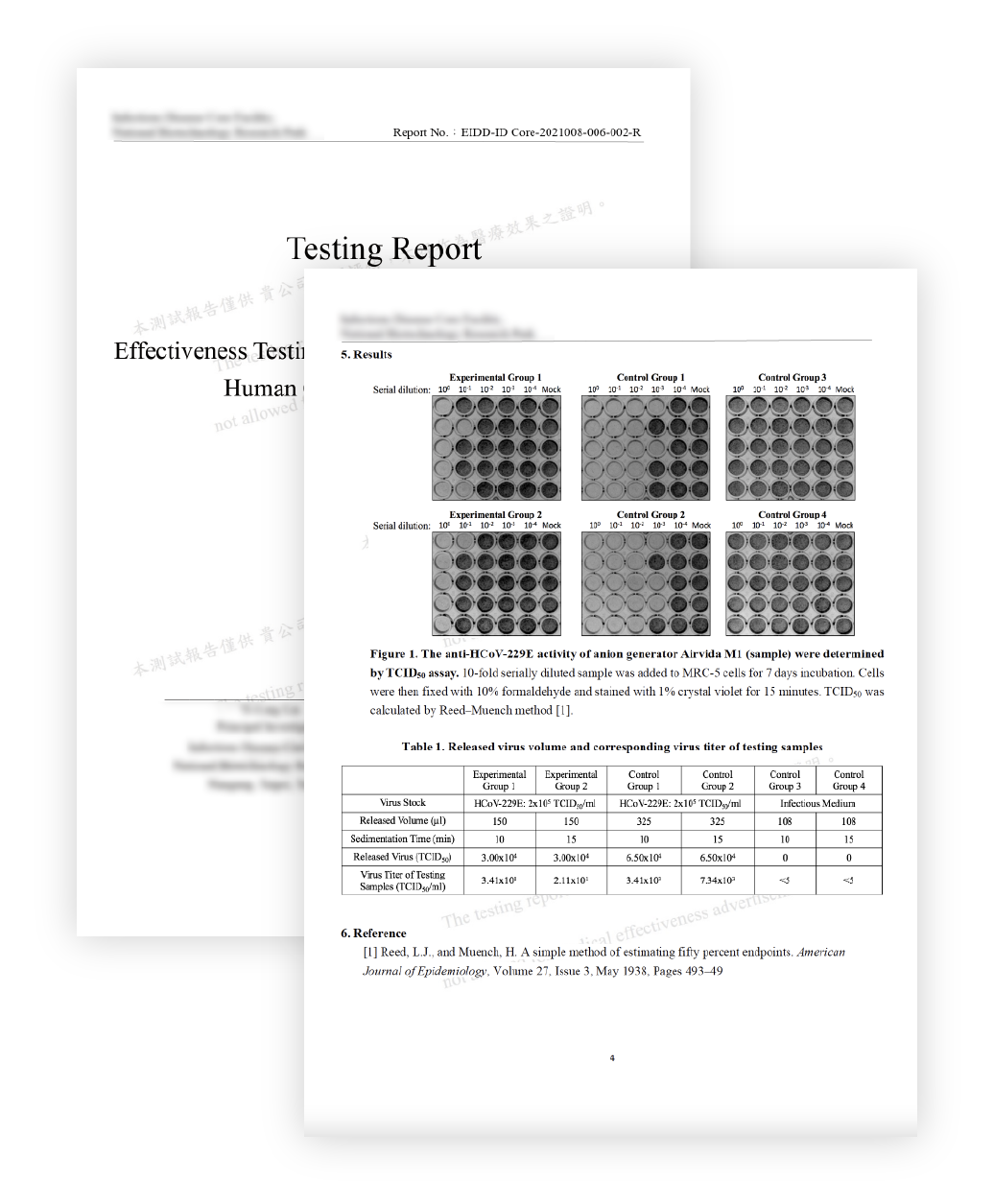 ible Airvida Coronavirus Removal Test Report