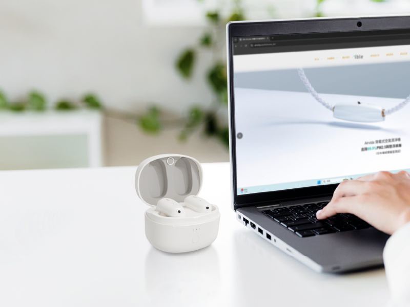 ible Airvida T1S Wearable Air Purifier Noise Canceling Earbuds Desktop