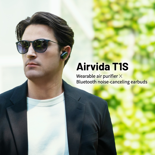 ible Airvida T1S Wearable Air Purifier Noise Cancling Earbuds Pollen Virus